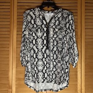 Black and White Blouse